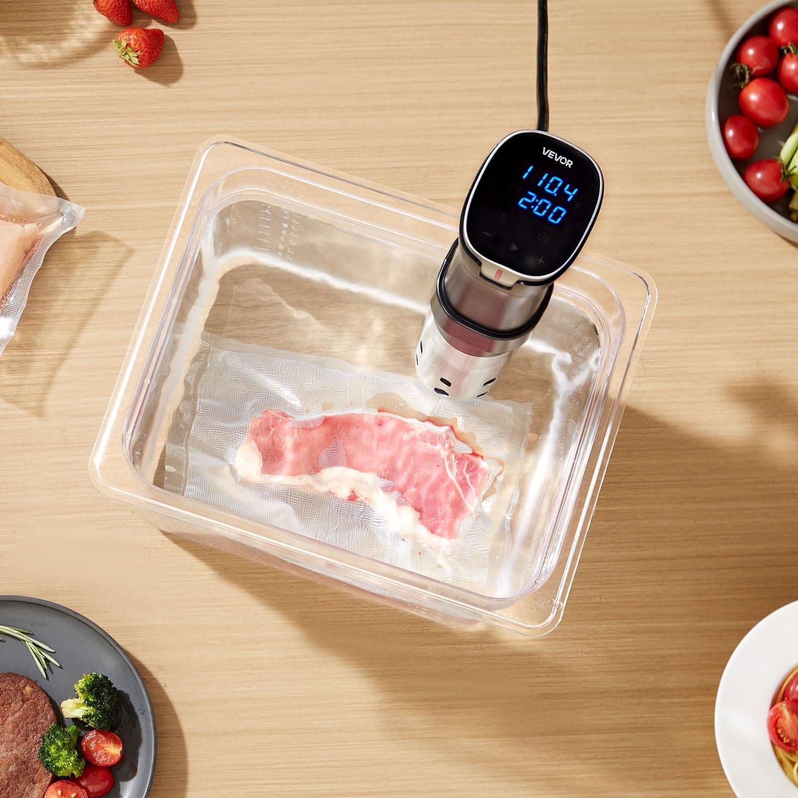 image-Vevor 1100W WiFi Sous Vide Precision Cooker Stainless Steel