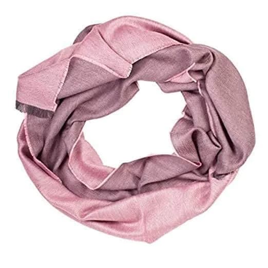 image-Pink double face alpaca wool and silk shawl