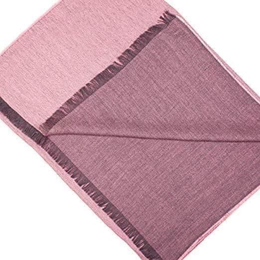 image-Pink double face alpaca wool and silk shawl