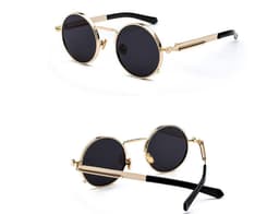 image-Punk Sunglasses 2021 New Cross-border Glasses Sunglasses Round Retro European Popular Funny Metal Sunglasses