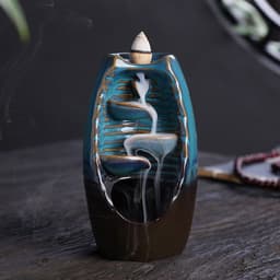 image-Cross-border products, ceramic backflow incense burner, both right and left, backflow smoke incense burner, send 50 incense sticks, send non-slip pads, large, medium and small