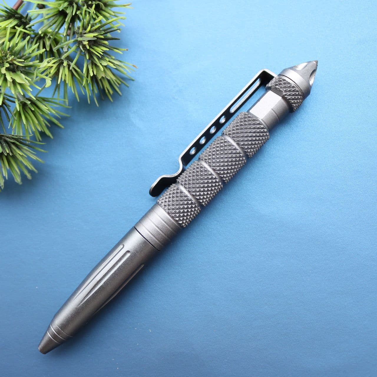 image-Manvi Tactical Aluminum Pen - Silver Outdoor Survival Tool