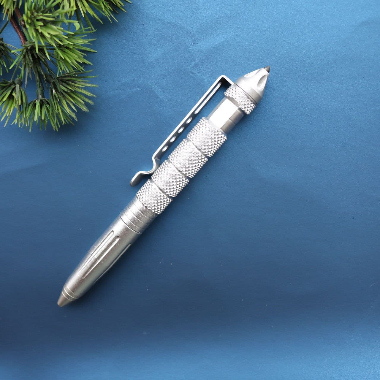 image-Manvi Tactical Aluminum Pen - Silver Outdoor Survival Tool