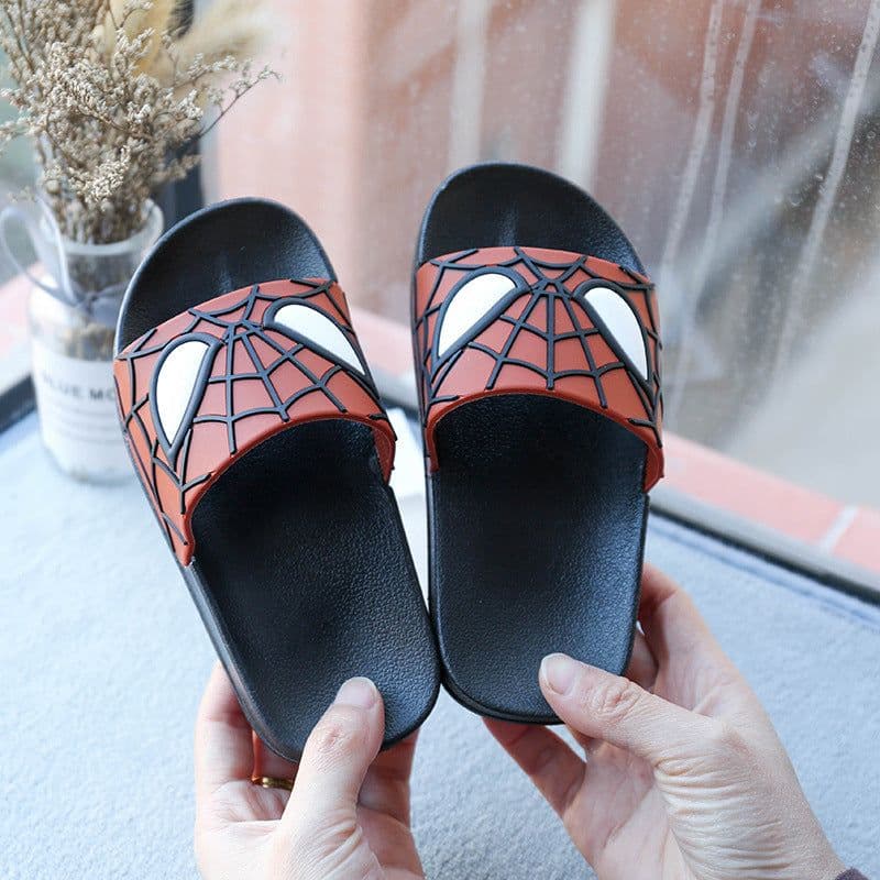 image-Kids' Summer Slippers - Spider-Man Brown, Size 40, Non-Slip, Cartoon