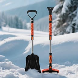 image-VEVOR Kit de pelle à neige et balai à neige extensible de 107 cm, tête de brosse pivotante à 180°, kit d'outils de déneigement 4 en 1, poignée antidérapante, portable et réglable, pour voiture, camion