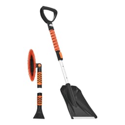 image-VEVOR Kit de pelle à neige et balai à neige extensible de 107 cm, tête de brosse pivotante à 180°, kit d'outils de déneigement 4 en 1, poignée antidérapante, portable et réglable, pour voiture, camion
