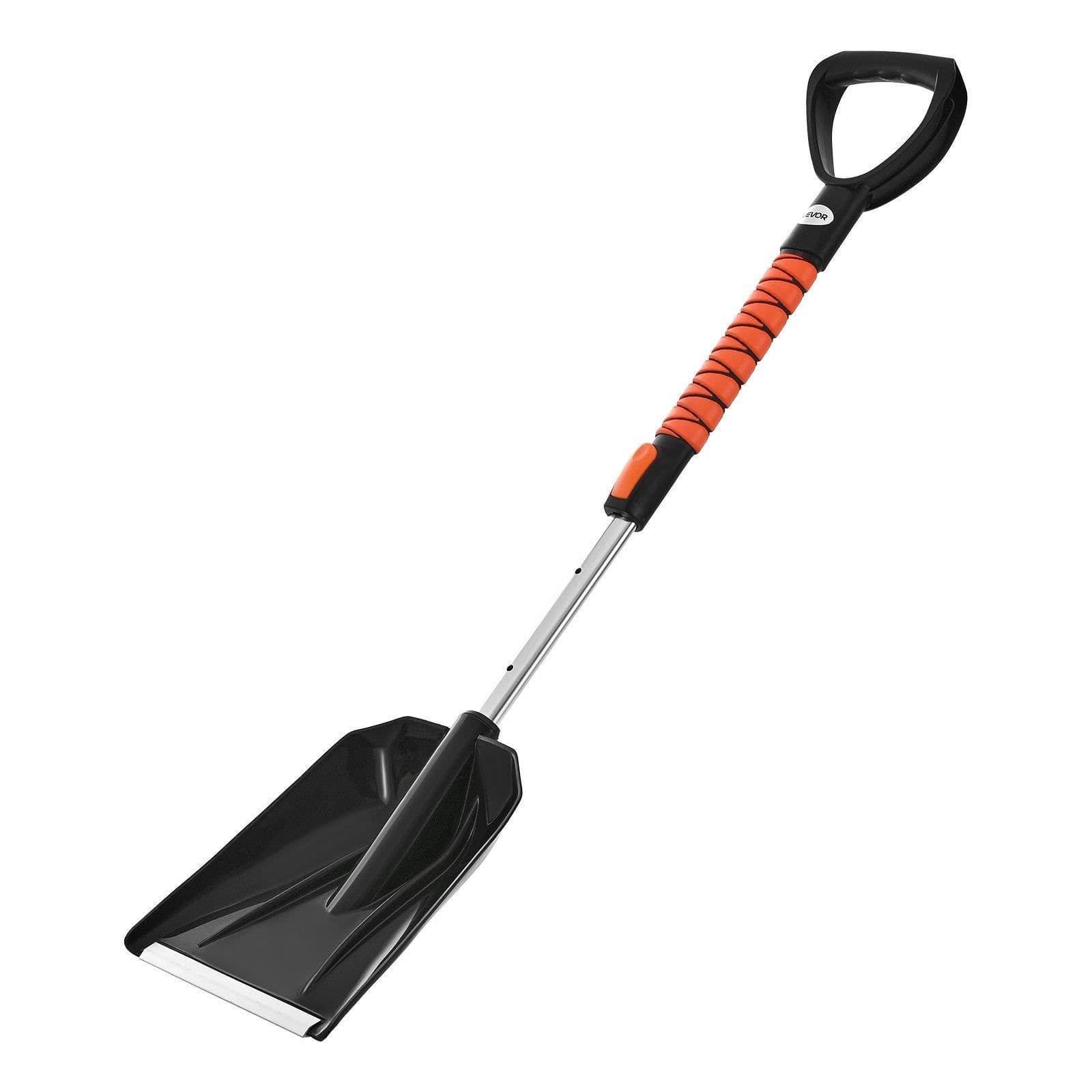 image-VEVOR Kit de pelle à neige et balai à neige extensible de 107 cm, tête de brosse pivotante à 180°, kit d'outils de déneigement 4 en 1, poignée antidérapante, portable et réglable, pour voiture, camion