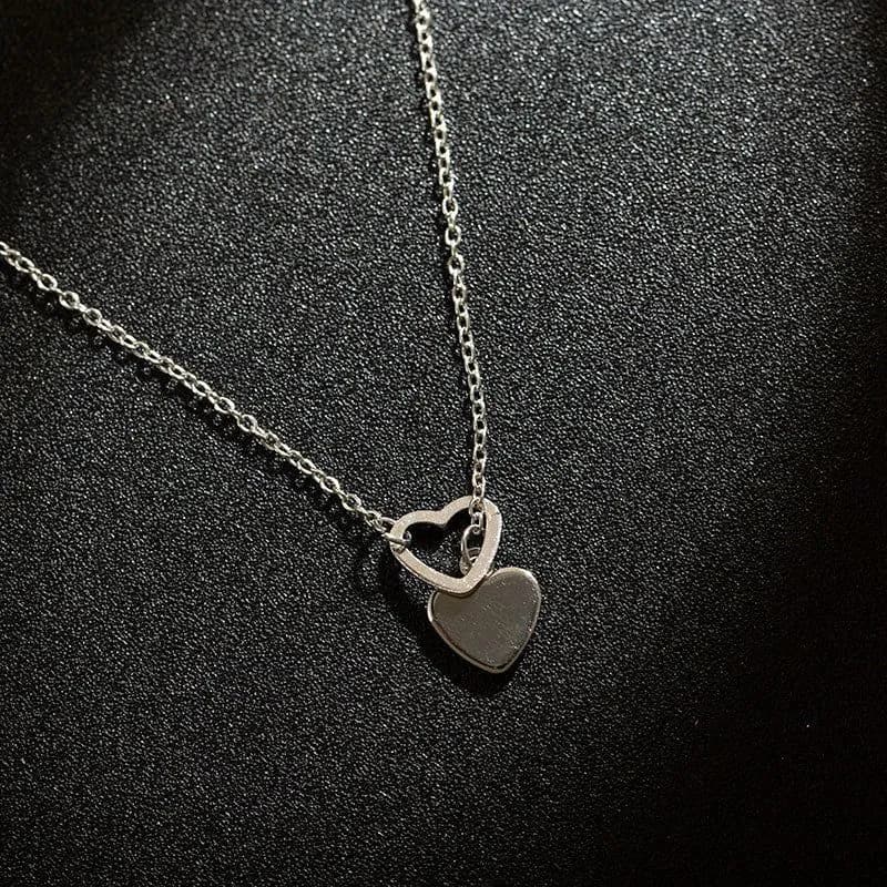image-Women's Gold Heart Pendant Necklace Clavicle