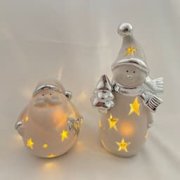 image-Santa Claus Snowman LED Festival Home Decoration Decoration Resin Crafts