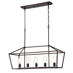 image-CHLOE Lighting IRONCLAD- Industrial 5 Light Oil Rubbed Bronze Island Pendant Ceiling Fixture 36" Wide