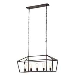 image-CHLOE Lighting IRONCLAD- Industrial 5 Light Oil Rubbed Bronze Island Pendant Ceiling Fixture 36" Wide