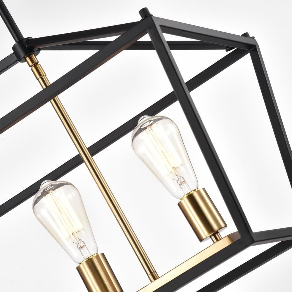 image-CHLOE Lighting IRONCLAD Industrial 5 Light Textured Black Island Pendant Ceiling Fixture 36" Wide