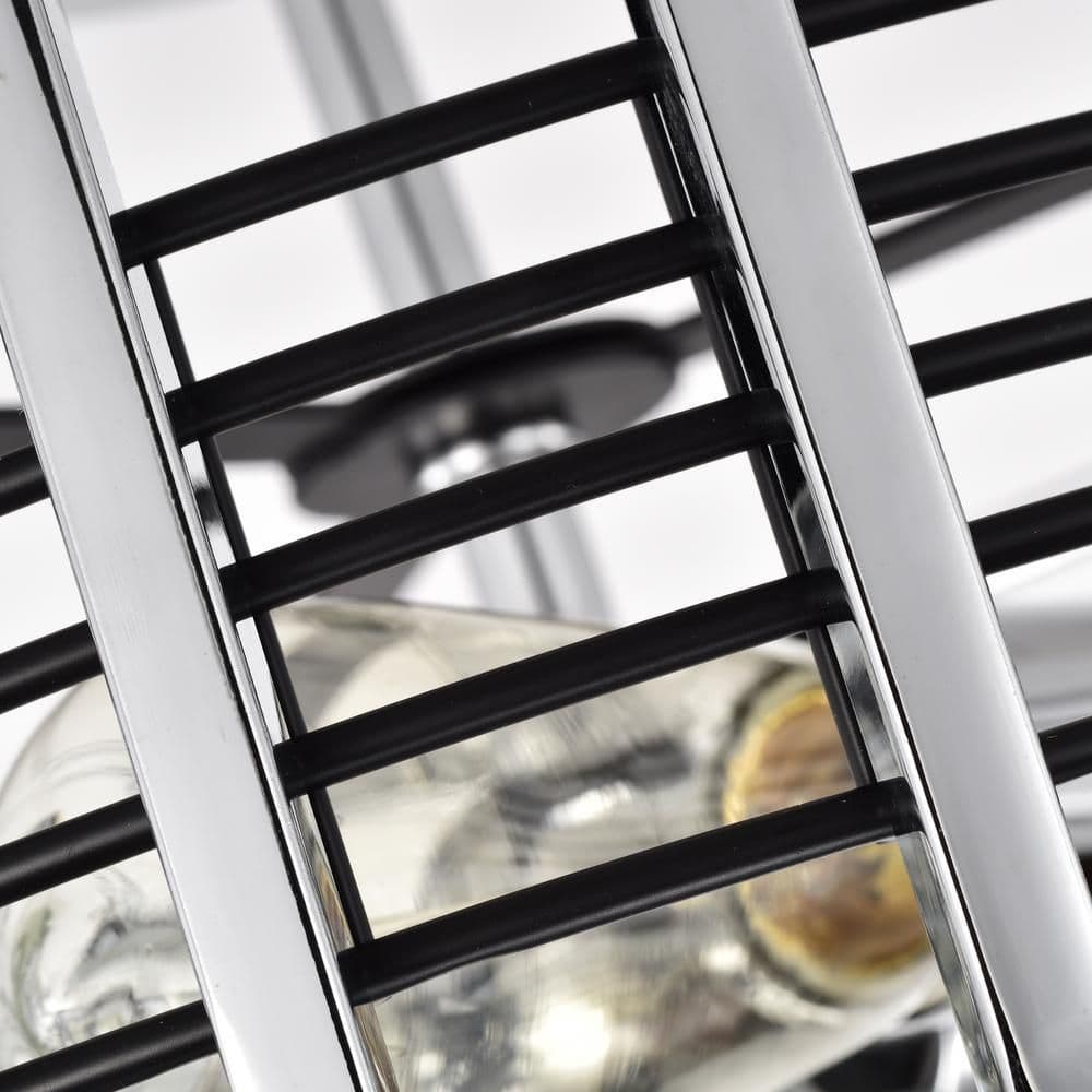 image-CHLOE Lighting IRONCLAD Industrial 3 Light Chrome Semi-Flush Ceiling Fixture 15" Wide