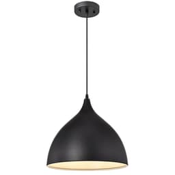 image-CHLOE Lighting WALTER Industrial 1 Light Textured Black Mini Pendant Ceiling Fixture 14" Wide