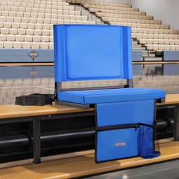 image-VEVOR Folding Stadium Seat - Blue Padded Bleacher Chair 17"