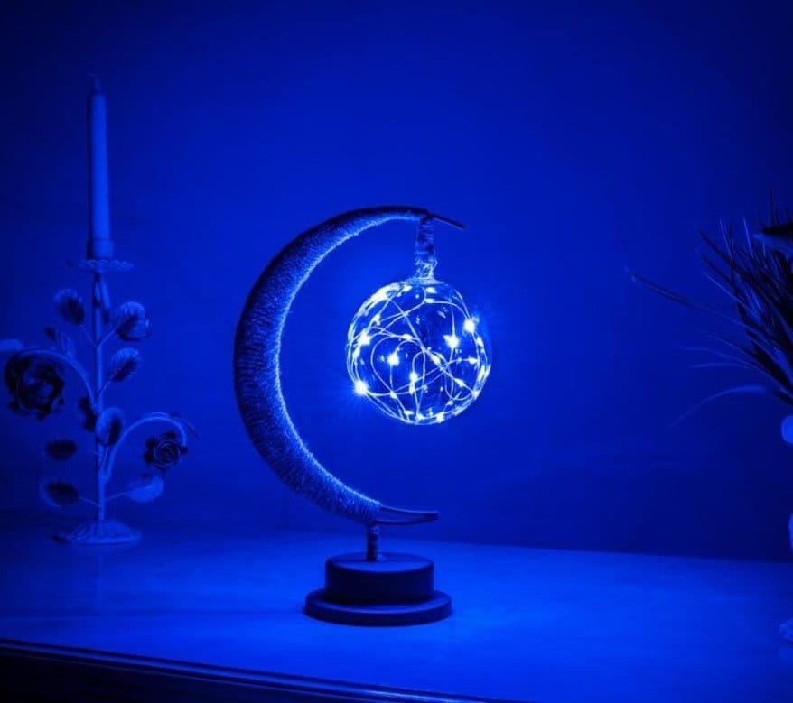 image-LED moon modeling lamp battery box hemp rope wrought iron takraw ball lamp romantic holiday decoration night light wholesale
