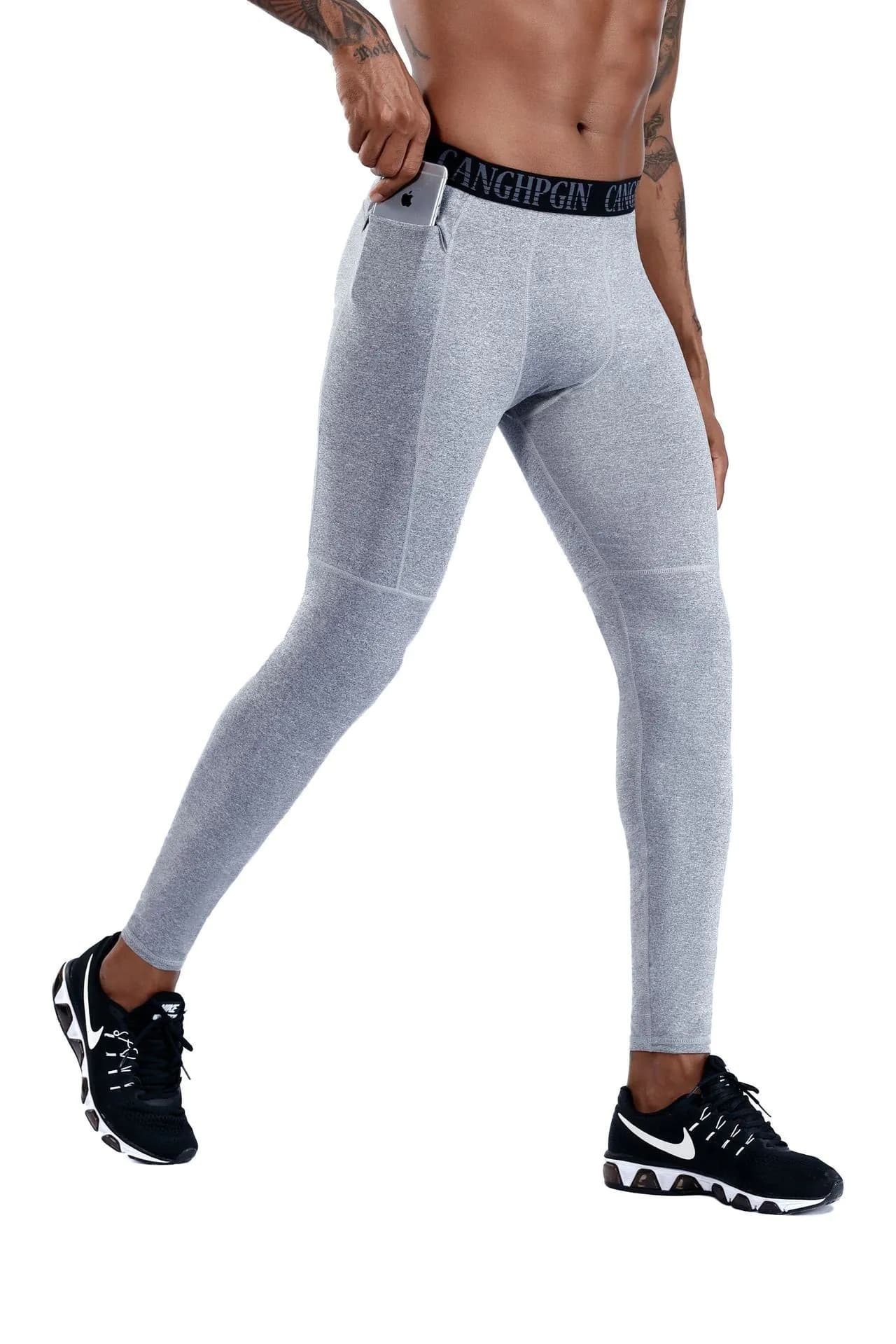 image-JACK CORDEE Men's Gym Tights - Gray XXXL Moisture Wicking