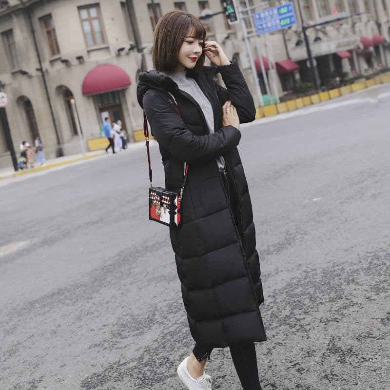 image-Women's thick over-the-knee plus size cotton coat