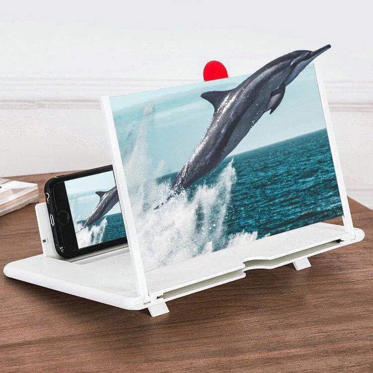 image-New pull-out 12-inch mobile phone screen magnifier projection stand 3D HD amplifier ultra-thin eye protection