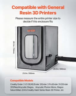 image-VEVOR 3D Printer Enclosure - Oxford Cloth Tent with LED 22x26x30"