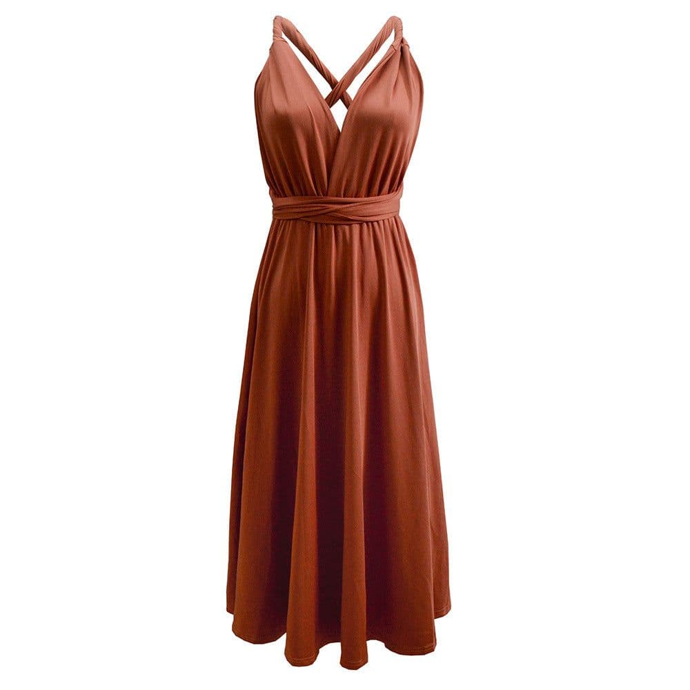 image-Women's Strappy Backless Skirt - Multi-Wear 2023 Summer Dress