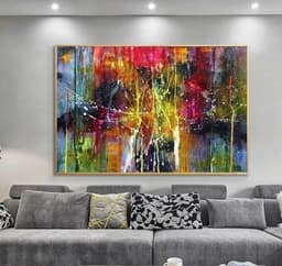 image-Postmodern abstract black yellow line canvas painting core wish AliExpress hot style painting core living room decoration painting