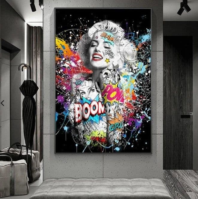 image-Postmodern abstract black yellow line canvas painting core wish AliExpress hot style painting core living room decoration painting