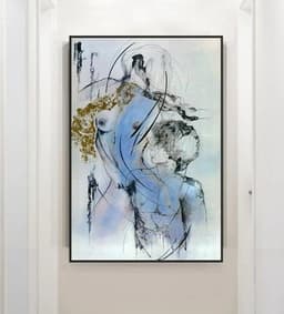 image-Postmodern abstract black yellow line canvas painting core wish AliExpress hot style painting core living room decoration painting