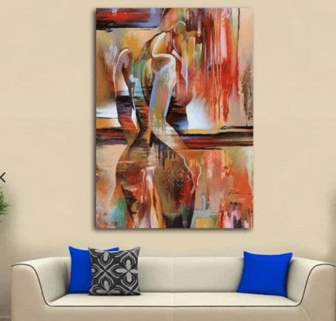 image-Postmodern abstract black yellow line canvas painting core wish AliExpress hot style painting core living room decoration painting