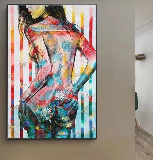 image-Postmodern abstract black yellow line canvas painting core wish AliExpress hot style painting core living room decoration painting
