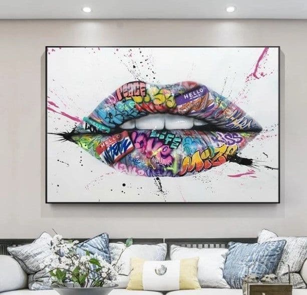 image-Postmodern abstract black yellow line canvas painting core wish AliExpress hot style painting core living room decoration painting