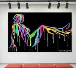 image-Postmodern abstract black yellow line canvas painting core wish AliExpress hot style painting core living room decoration painting