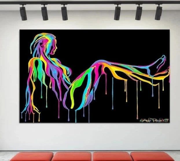 image-Postmodern abstract black yellow line canvas painting core wish AliExpress hot style painting core living room decoration painting