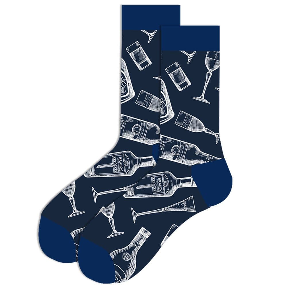 image-Men's Geometric Fruit Socks, Unisex Mid-Tube, Cotton 70%
