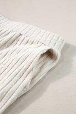 image-Ribbed Knit V Neck Slouchy Two-Piece Outfit - Khaki Modern Chic