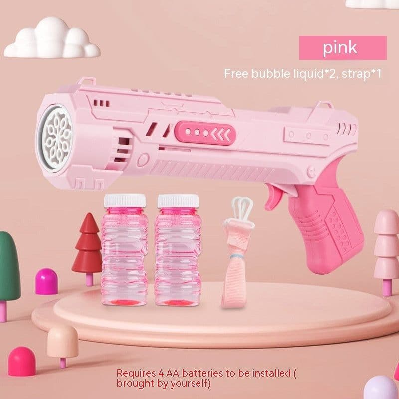 image-Electric Bubble Gun Children's Automatic Bubble Gatling Outdoor Toy Stall