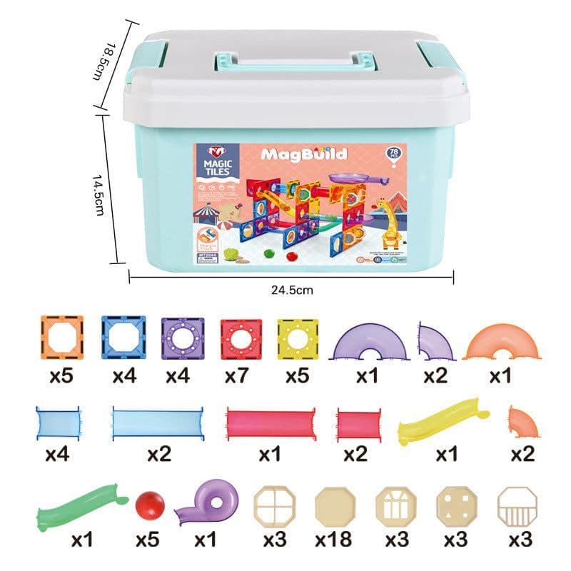 image-Magnetic Sheet Building Block Designer Magnet Maze Race Run Ball Marble Track Funnel Slide Brick Education DIY Toys For Children