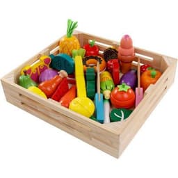 image-Wooden Children's Educational Early Education Toys Simulation Fruits Cut To See Vegetables