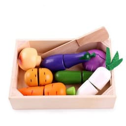 image-Wooden Children's Educational Early Education Toys Simulation Fruits Cut To See Vegetables