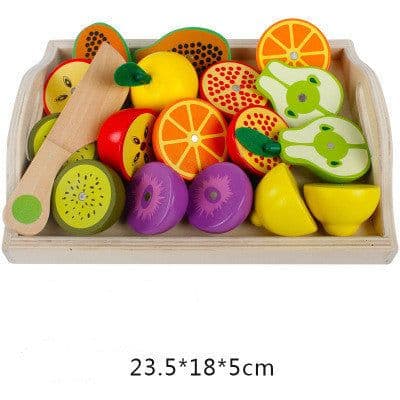image-Wooden Children's Educational Early Education Toys Simulation Fruits Cut To See Vegetables