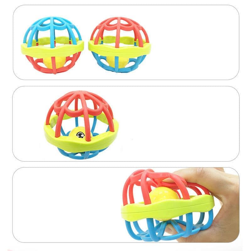 image-Baby Toy Hand Rattle Soft Rubber Ball Children Bell