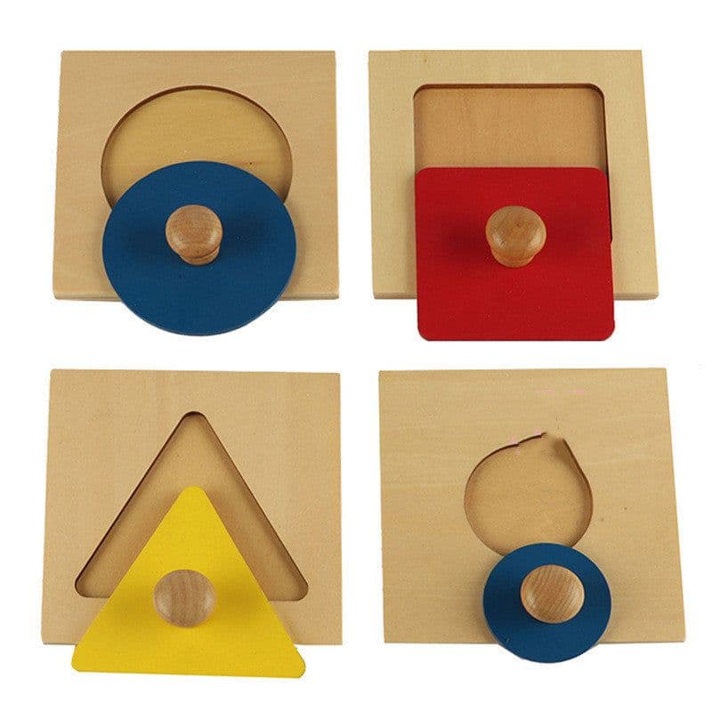 image-Sensory Puzzles To Recognize Four Kinds Of Geometric Jigsaw Puzzle Toys