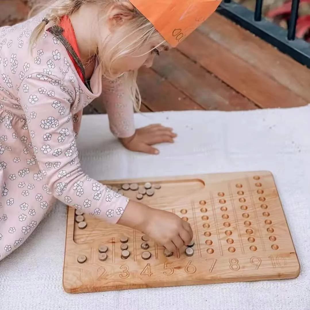 image-Montessori Log Counting Board Description Teaching Aid