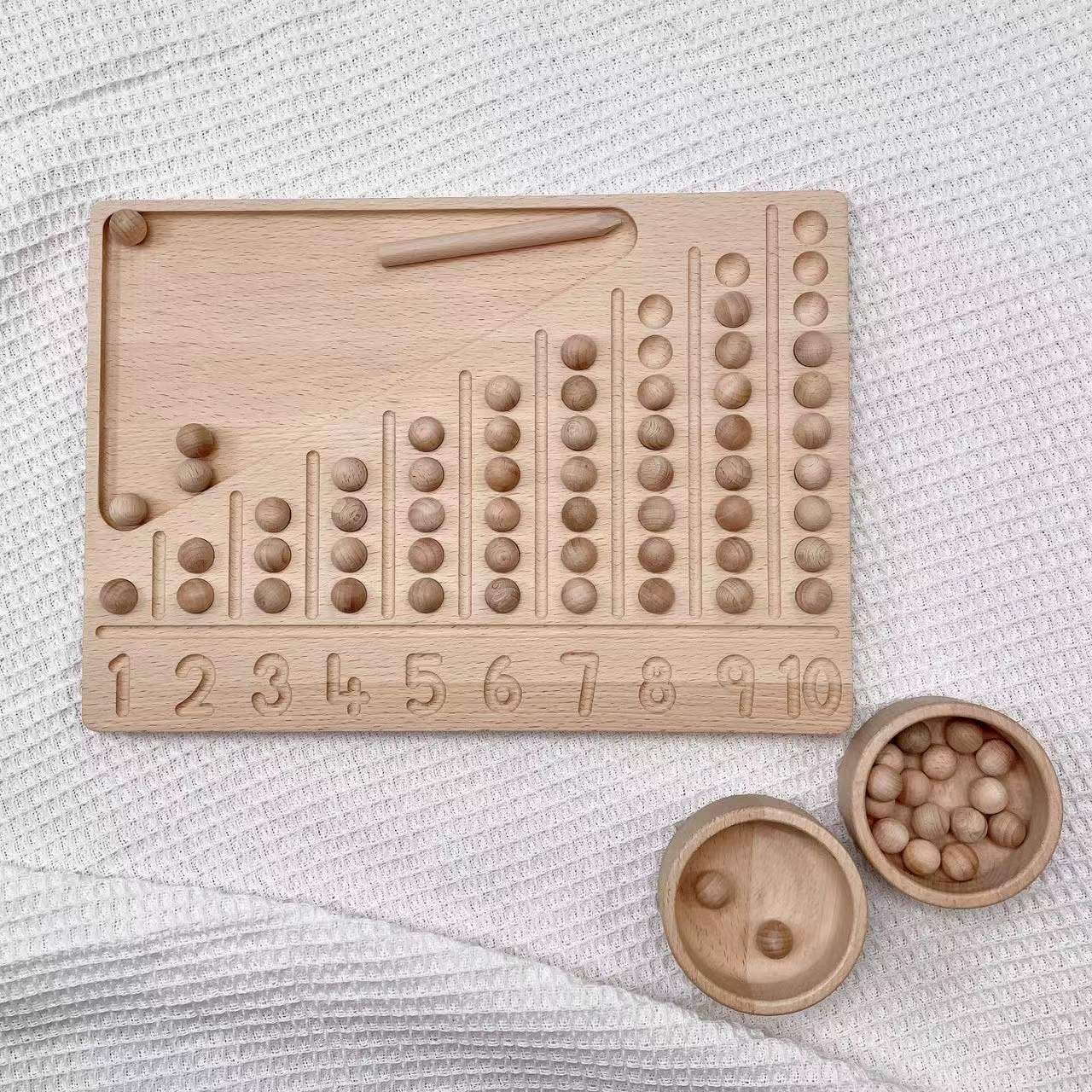 image-Montessori Log Counting Board Description Teaching Aid