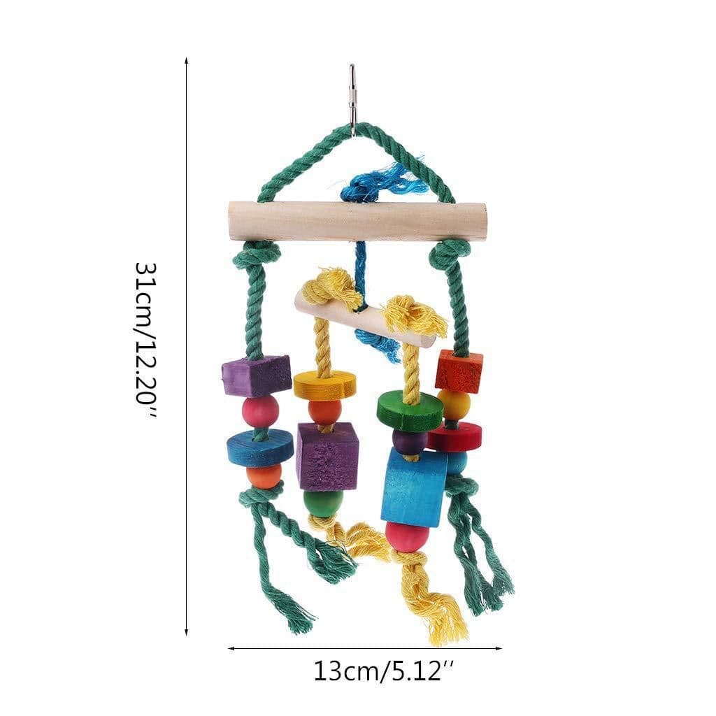 image-3Pcs Parrot Cage Toy Squirrel Hamster Squirrel Hammock Nest Bird Swing Ladder Small Animal Bird Cage Toy Kits