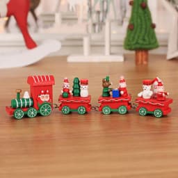 image-Wooden Train Children Kindergarten Holiday Christmas Gifts