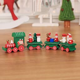 image-Wooden Train Children Kindergarten Holiday Christmas Gifts