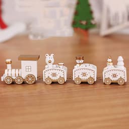 image-Wooden Train Children Kindergarten Holiday Christmas Gifts