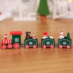 image-Wooden Train Children Kindergarten Holiday Christmas Gifts