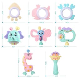 image-Baby Educational Toys 6-12 Months Gift Box Handbell Plastic Set